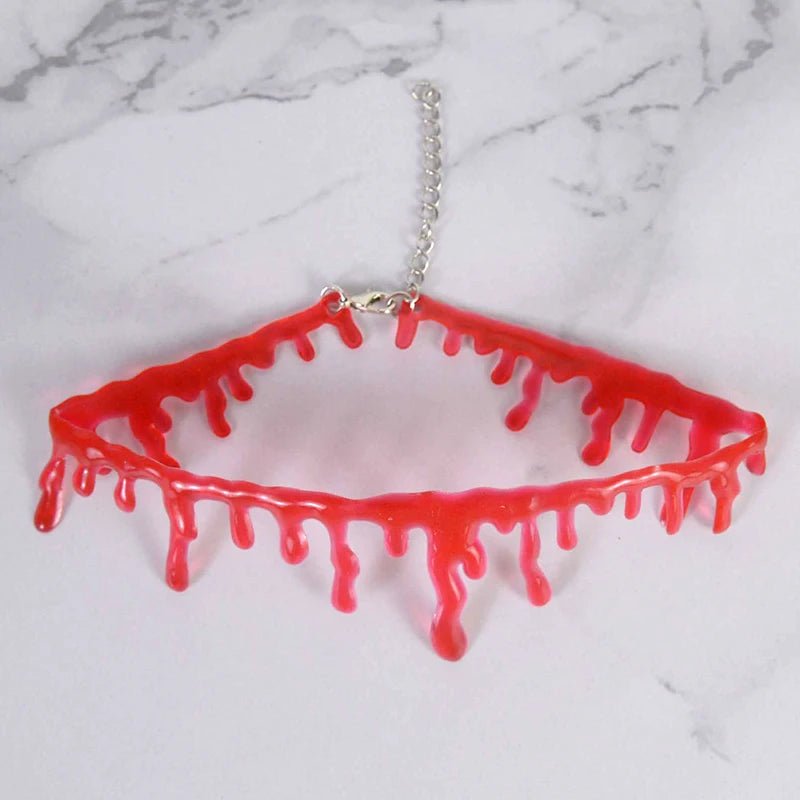 Bloody Vampire Choker Necklace - Halloween - Clothing Accessories (Necklaces, Vampire Teeth, Pins, Headwear) - Scribble Snacks