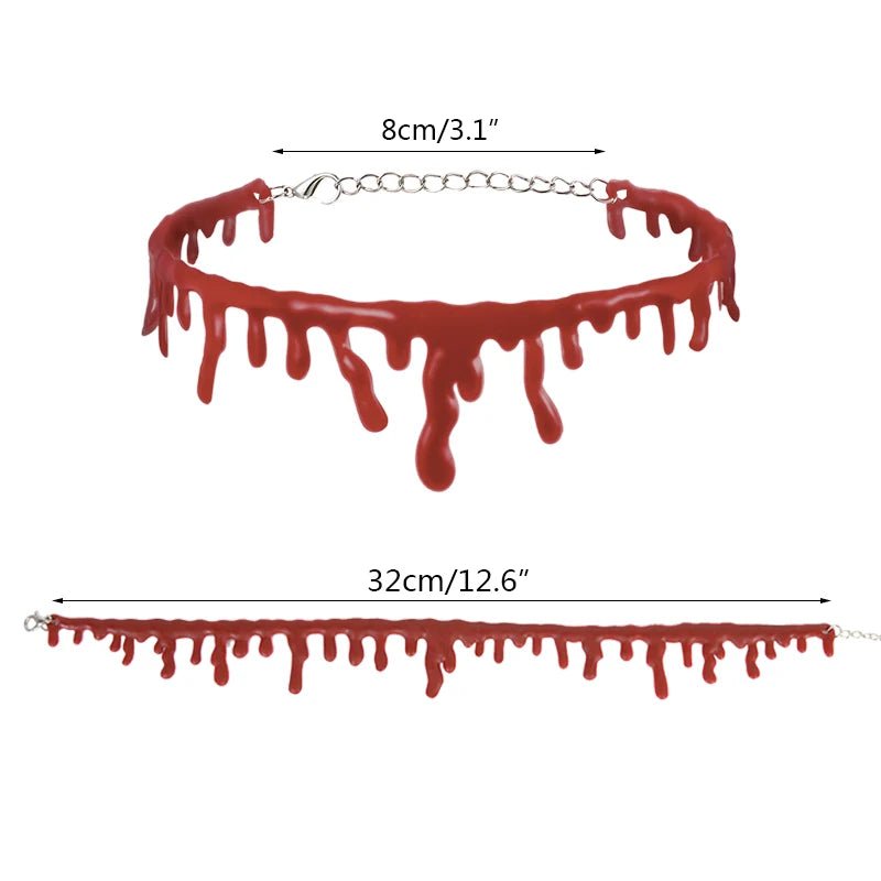 Bloody Vampire Choker Necklace - Halloween - Clothing Accessories (Necklaces, Vampire Teeth, Pins, Headwear) - Scribble Snacks