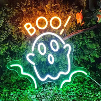 BOO Halloween Neon Light Decoration - Halloween - LED Lighting & Neon Signs - Scribble Snacks