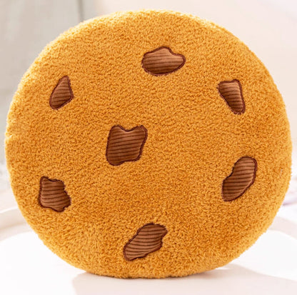 Close up of the soft teddy cookie cushion