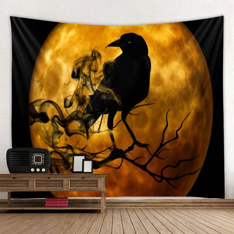 Candied Pumpkin Bat Tapestry - Halloween - Seasonal Plush Pillows & Throw Decorations - Scribble Snacks