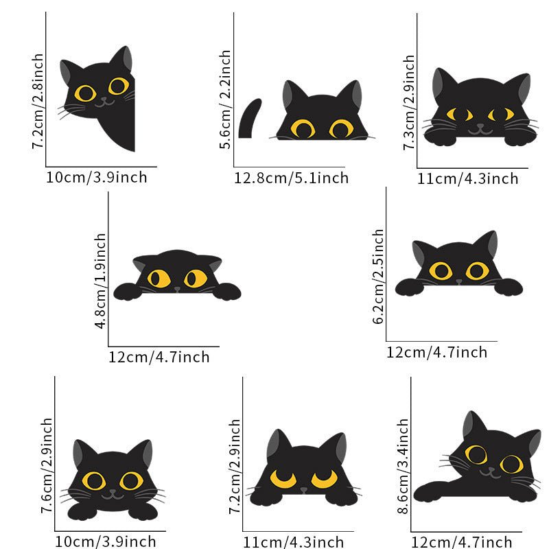 Cartoon Black Kitten Halloween Party Atmosphere Window Glass Decoration Wall Sticker - 0 - Scribble Snacks