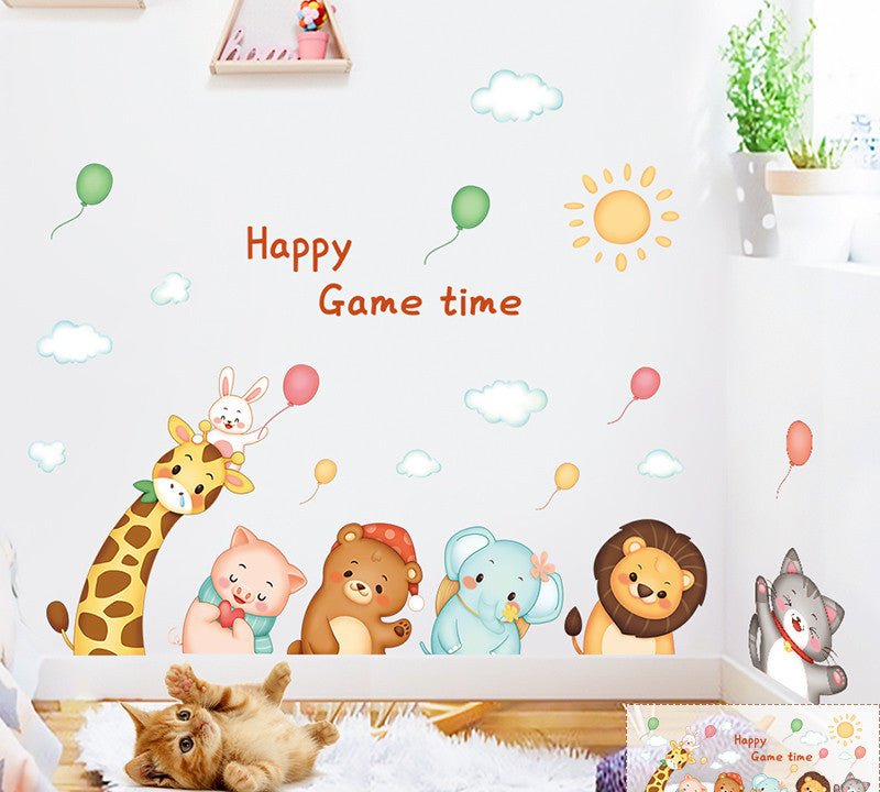 Cartoon Cat Wardrobe Stickers Creative Room Decoration Stickers Cat Litter Wall Stickers - 0 - Scribble Snacks