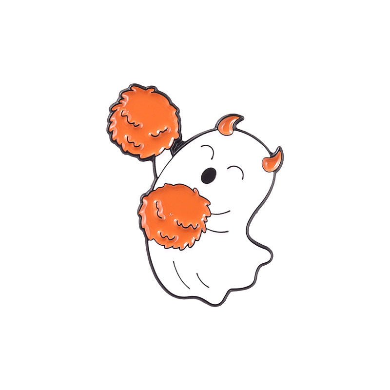 Cartoon Halloween Cute Ghost Pumpkin Lamp Shape Paint Alloy Brooch - 0 - Scribble Snacks