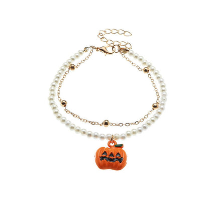 Cartoon Pumpkin Halloween Bracelet - 0 - Scribble Snacks