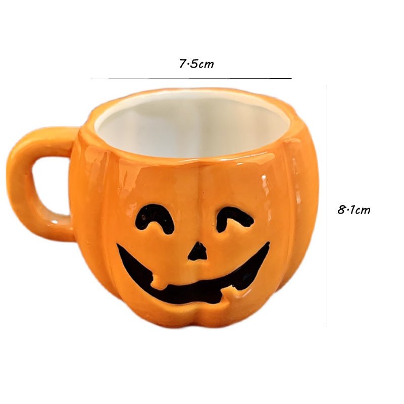 Ceramic Halloween Pumpkin Mug - 0 - Scribble Snacks