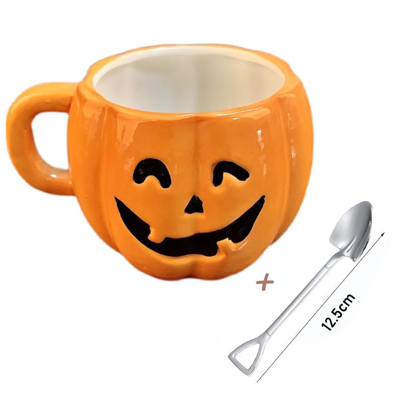 Ceramic Halloween Pumpkin Mug - 0 - Scribble Snacks