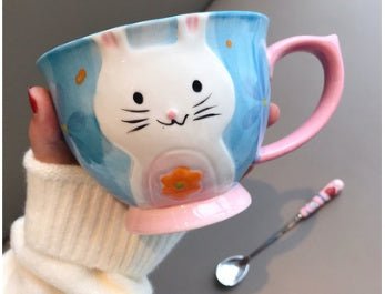 Ceramic Mug Household Mug Oatmeal Mug Cute - 0 - Scribble Snacks