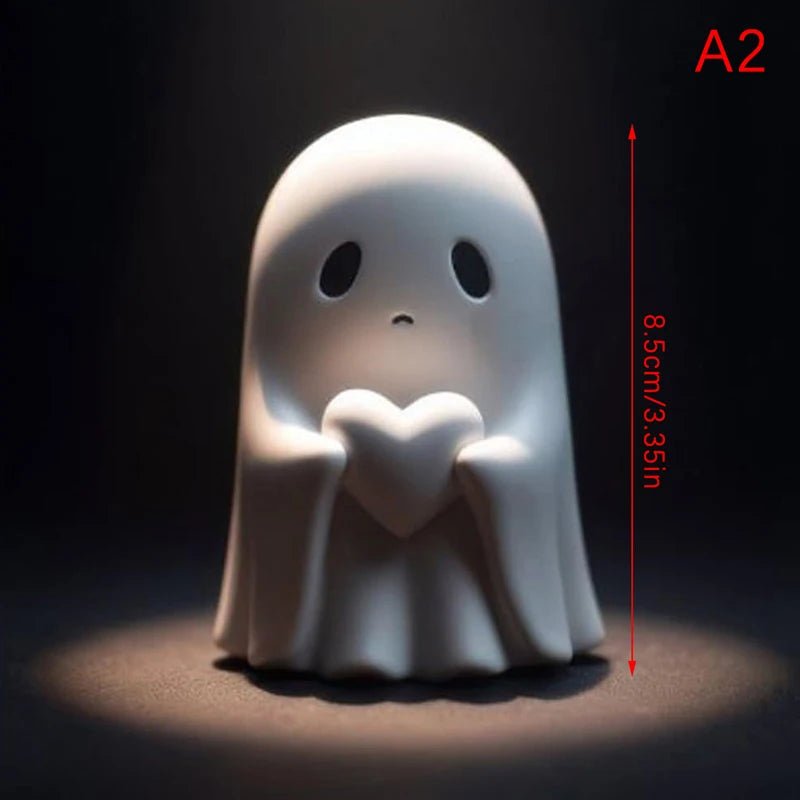 Cheeky Ghost Halloween Figurine - Halloween - Resin Ornaments & Charms - Scribble Snacks