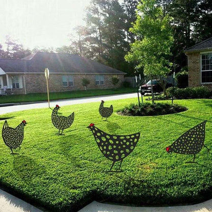 Chicken Yard Art Outdoor Garden Back Yard Gazon Stakes Hen Yard Decor - 0 - Scribble Snacks