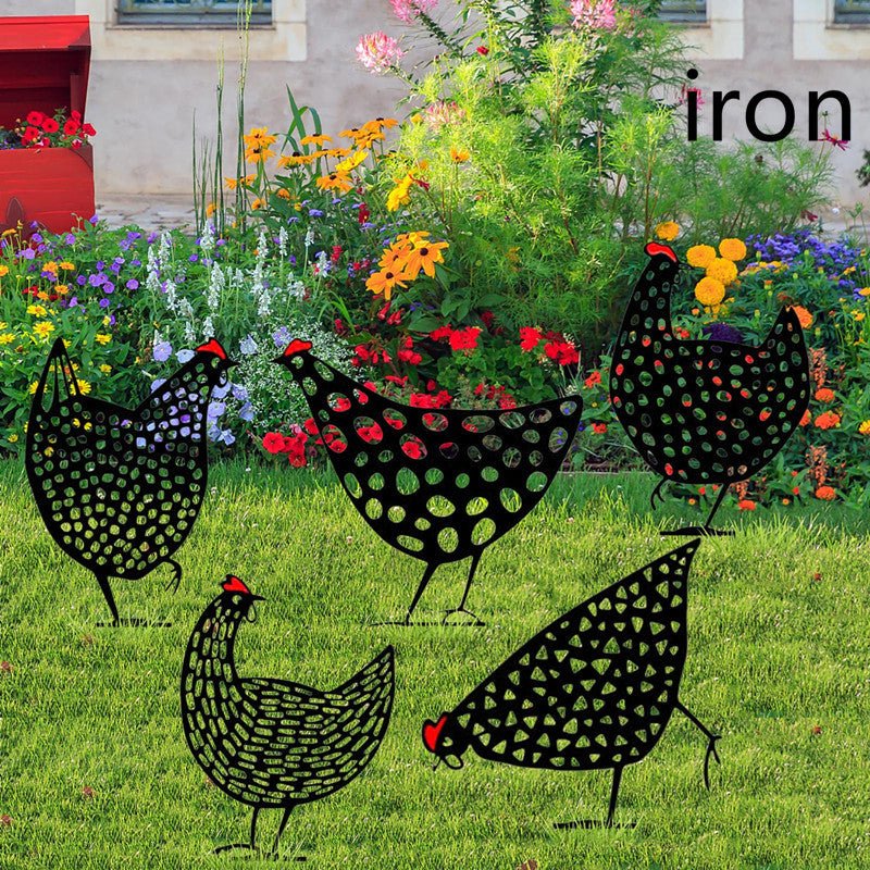 Chicken Yard Art Outdoor Garden Back Yard Gazon Stakes Hen Yard Decor - 0 - Scribble Snacks