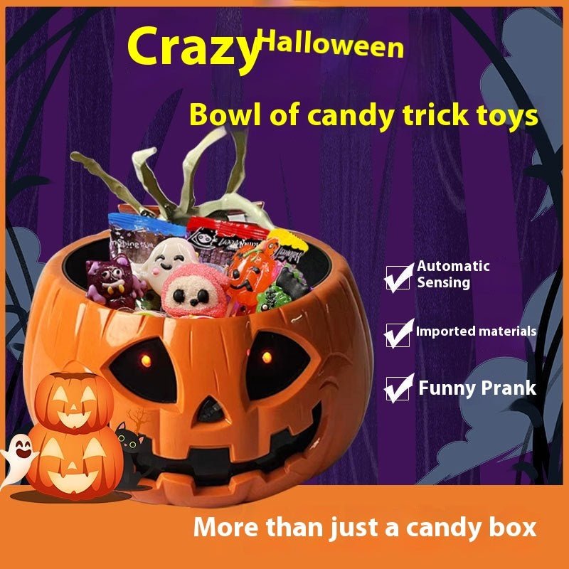 Children's Creative Electric Halloween Pumpkin Lamp Candy Bowl - 0 - Scribble Snacks