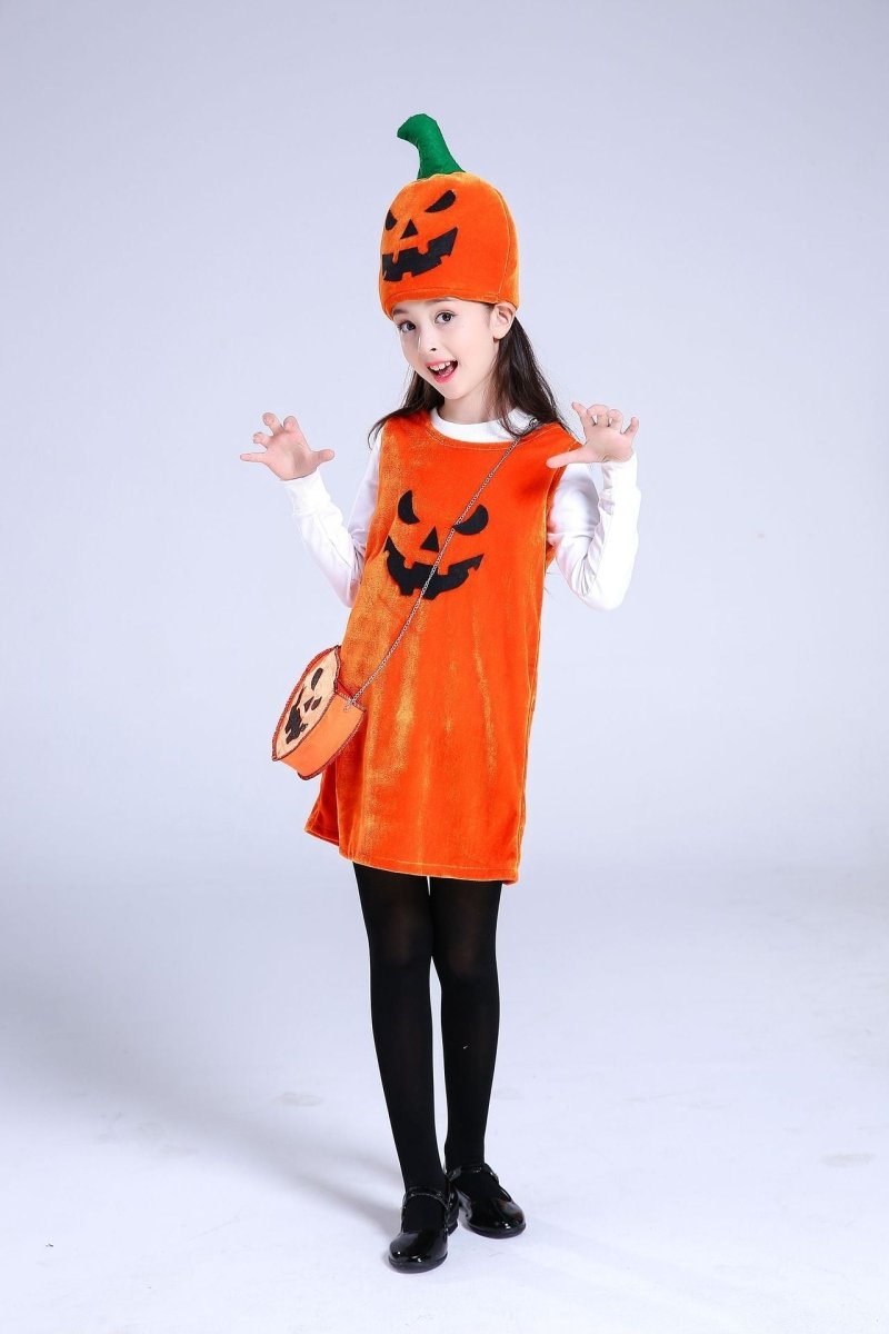 Children's Halloween costume girls pumpkin costume - 0 - Scribble Snacks