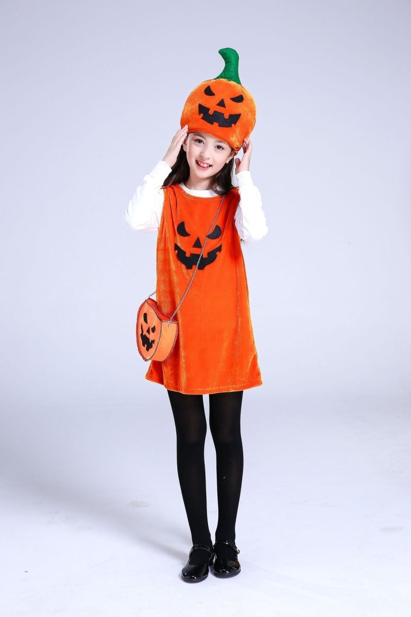 Children's Halloween costume girls pumpkin costume - 0 - Scribble Snacks