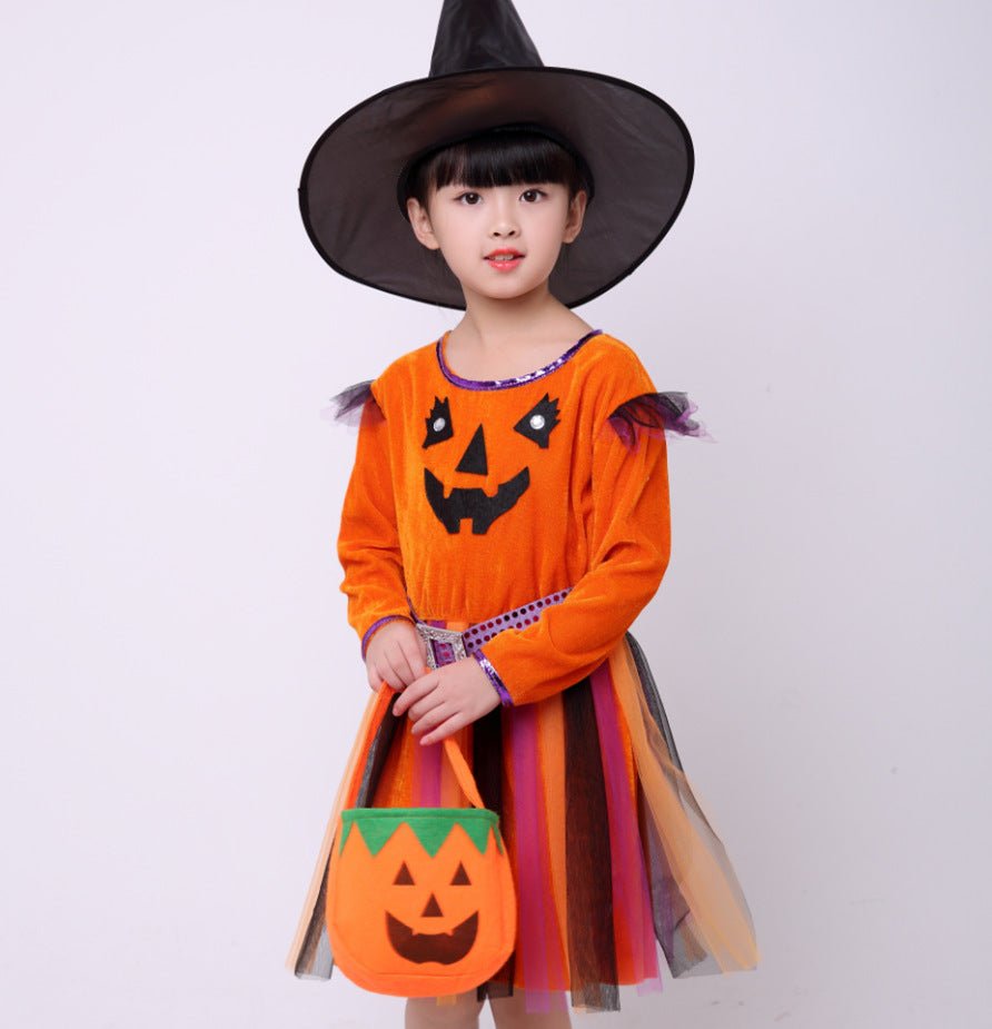 Children's Halloween costume girls pumpkin costume - 0 - Scribble Snacks