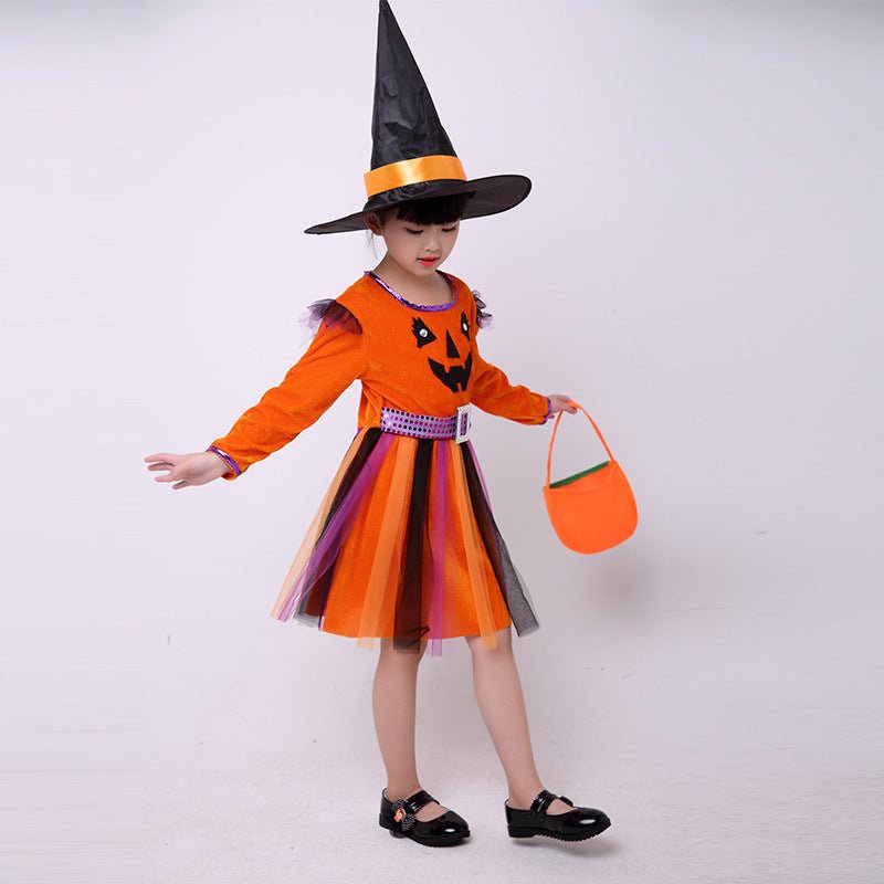 Children's Halloween costume girls pumpkin costume - 0 - Scribble Snacks