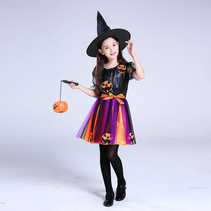 Children's Halloween costume girls pumpkin costume - 0 - Scribble Snacks