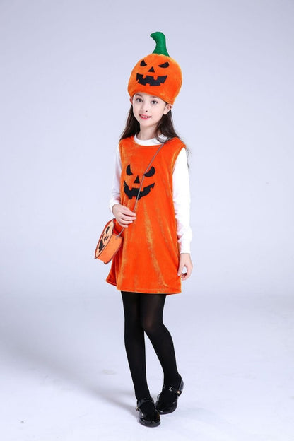 Children's Halloween costume girls pumpkin costume - 0 - Scribble Snacks