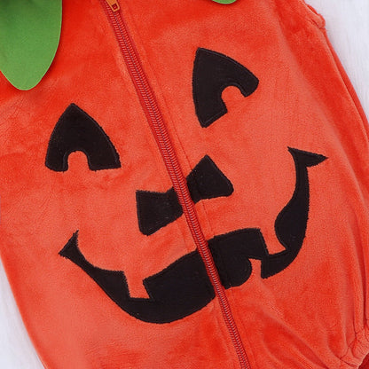 Children's Halloween Pumpkin Jumpsuit Cute Sleeveless - 0 - Scribble Snacks