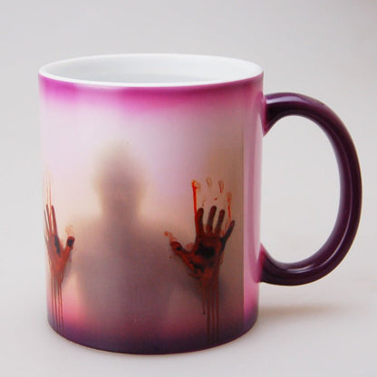 Christmas Eve Halloween Gift The Walking Dead Zombie Color Changing Mug - 0 - Scribble Snacks