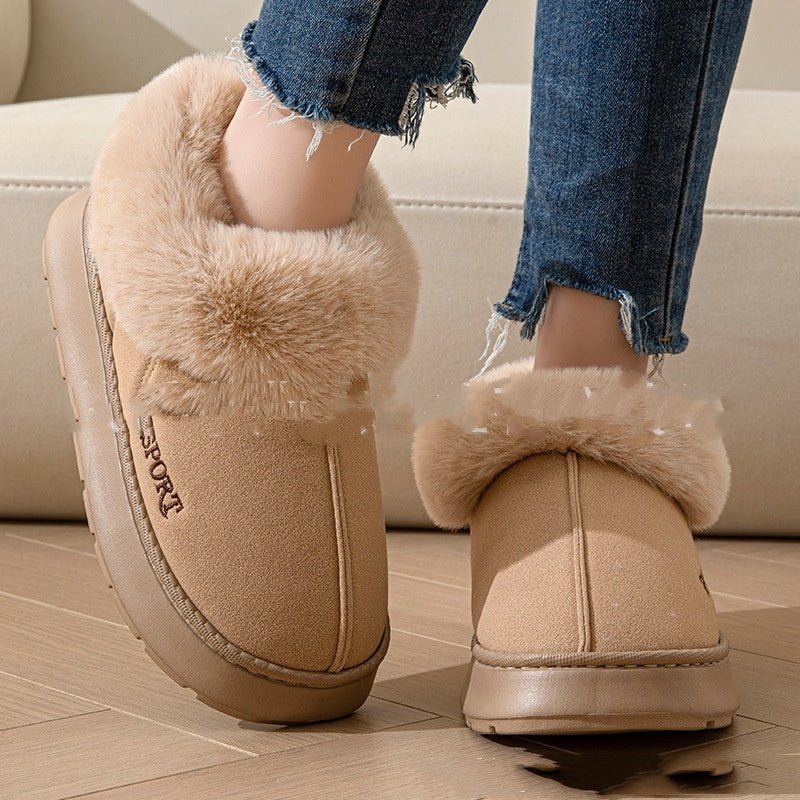 Cozy Plush Soft Slippers Shoes For Women Non - Slip Platform Shoes With Faux Fur Lining Mute Sole And Comfortable Fit For Indoor Wear - 0 - Scribble Snacks