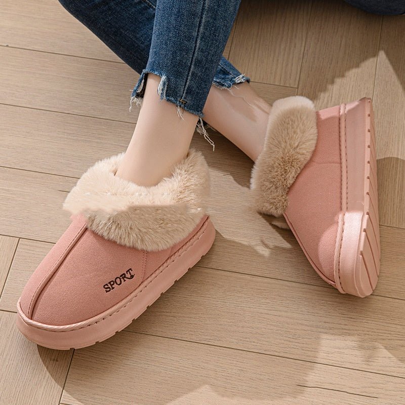 Cozy Plush Soft Slippers Shoes For Women Non - Slip Platform Shoes With Faux Fur Lining Mute Sole And Comfortable Fit For Indoor Wear - 0 - Scribble Snacks