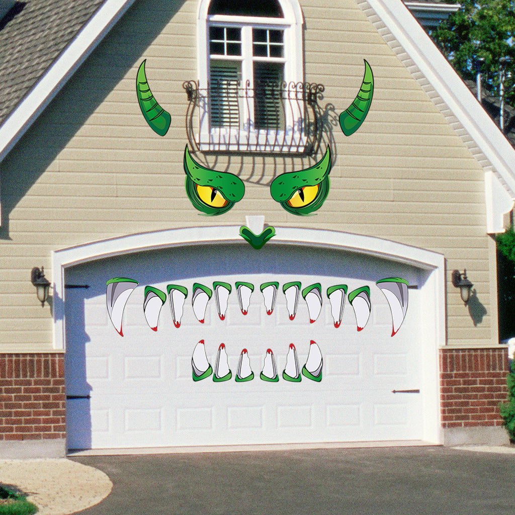 Creative Halloween Plastic Eyes Halloween Decoration Green Monster Halloween Door Sticker Decoration - 0 - Scribble Snacks