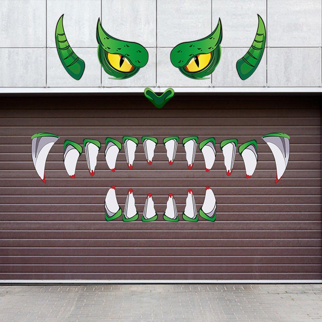 Creative Halloween Plastic Eyes Halloween Decoration Green Monster Halloween Door Sticker Decoration - 0 - Scribble Snacks