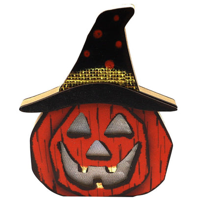 Creative Halloween Wooden Pumpkin Lamp Halloween Decorations - 0 - Scribble Snacks