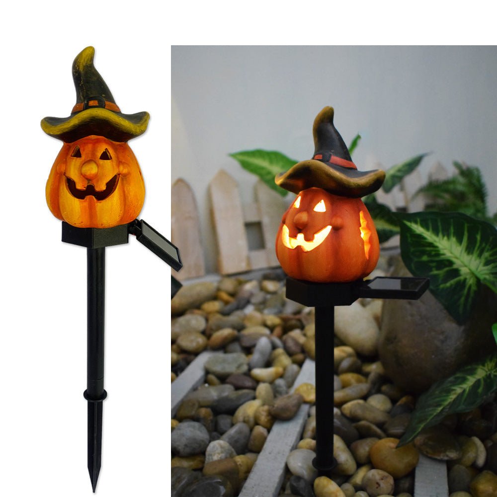 Creative Solar Outdoor Garden Halloween Pumpkin Lantern Resin Handicrafts Garden Festival Atmosphere Decorative Insert Light - 0 - Scribble Snacks