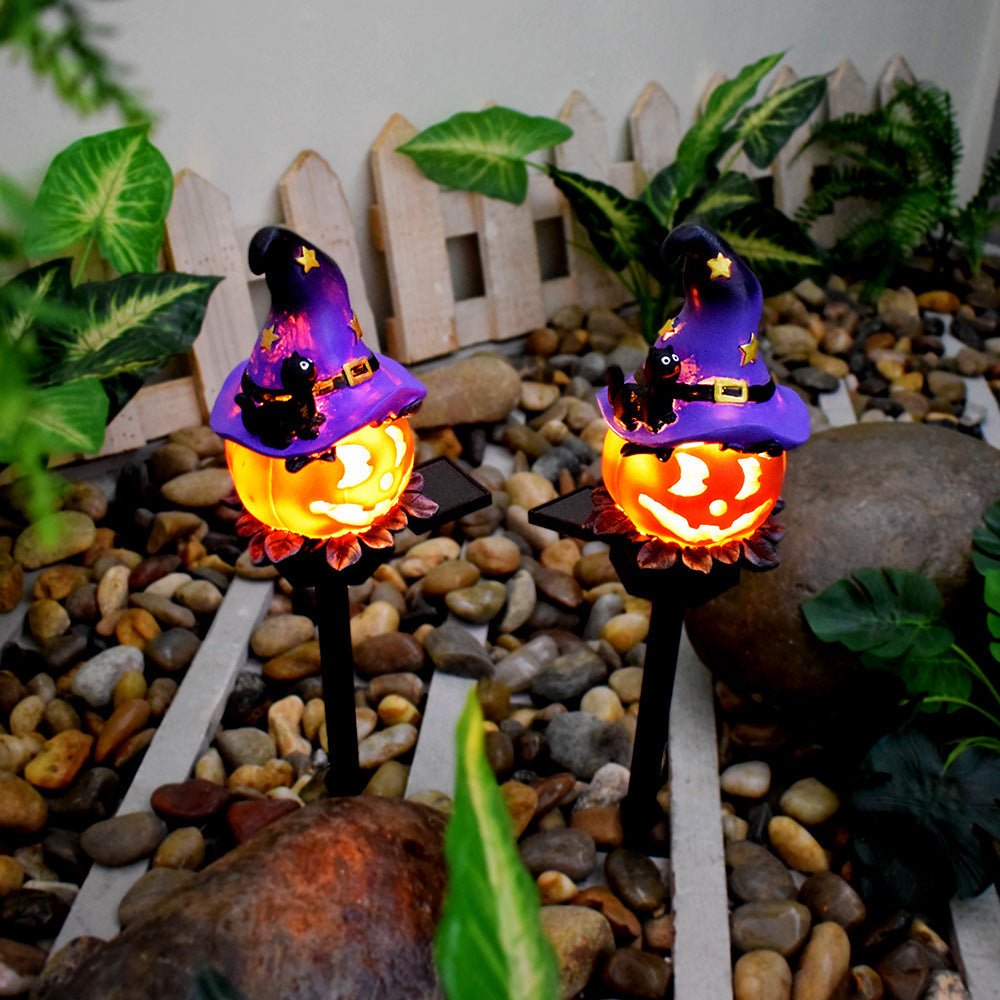 Creative Solar Outdoor Garden Halloween Pumpkin Lantern Resin Handicrafts Garden Festival Atmosphere Decorative Insert Light - 0 - Scribble Snacks