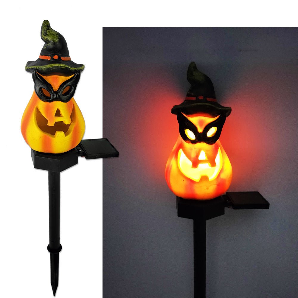 Creative Solar Outdoor Garden Halloween Pumpkin Lantern Resin Handicrafts Garden Festival Atmosphere Decorative Insert Light - 0 - Scribble Snacks