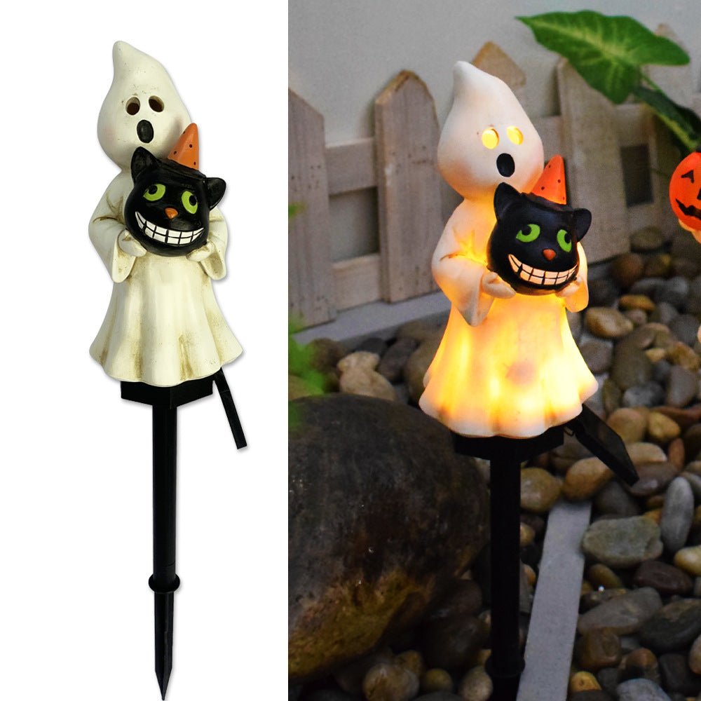 Creative Solar Outdoor Garden Halloween Pumpkin Lantern Resin Handicrafts Garden Festival Atmosphere Decorative Insert Light - 0 - Scribble Snacks