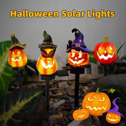 Creative Solar Outdoor Garden Halloween Pumpkin Lantern Resin Handicrafts Garden Festival Atmosphere Decorative Insert Light - 0 - Scribble Snacks