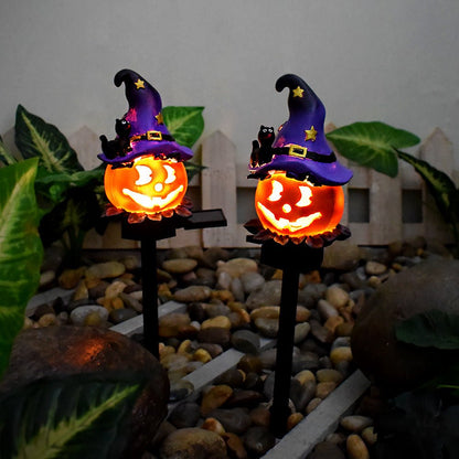 Creative Solar Outdoor Garden Halloween Pumpkin Lantern Resin Handicrafts Garden Festival Atmosphere Decorative Insert Light - 0 - Scribble Snacks