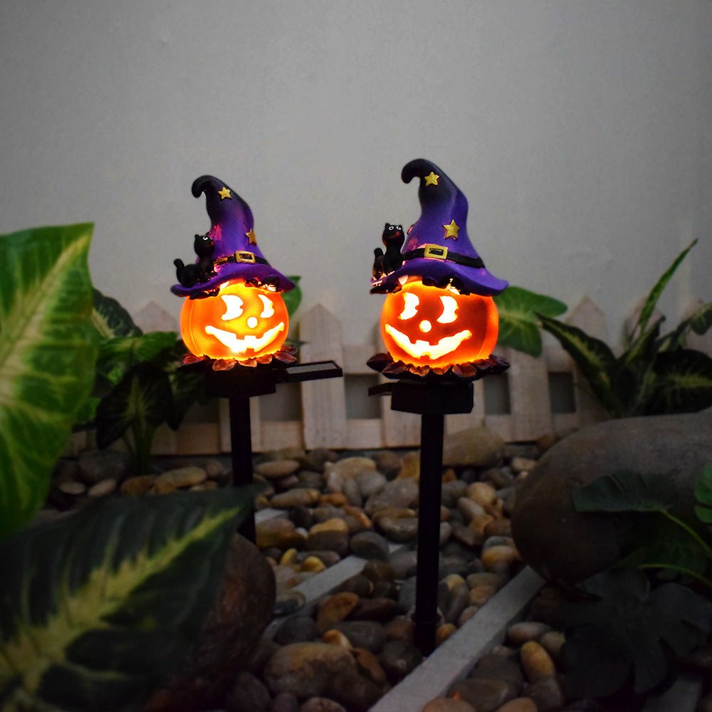 Creative Solar Outdoor Garden Halloween Pumpkin Lantern Resin Handicrafts Garden Festival Atmosphere Decorative Insert Light - 0 - Scribble Snacks