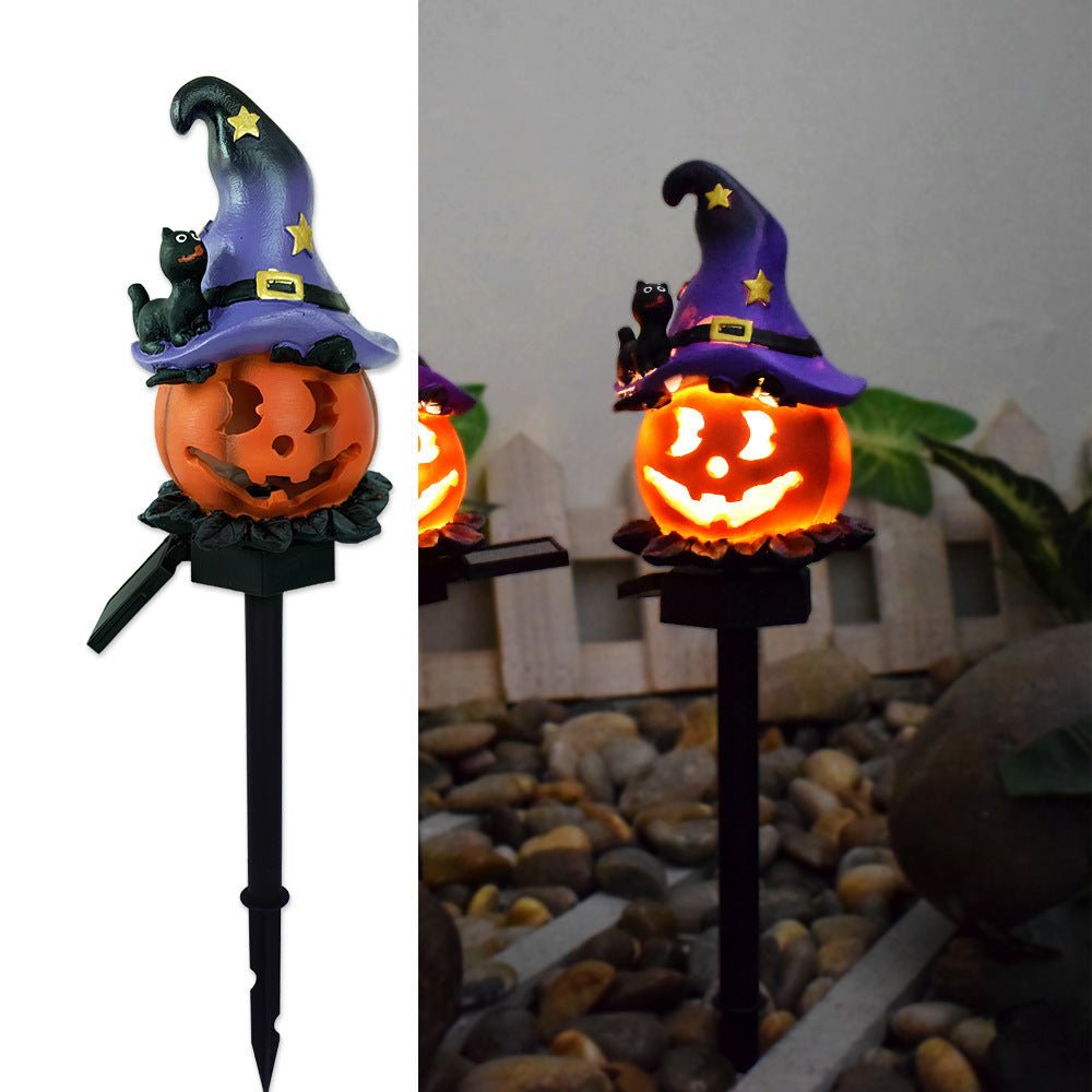 Creative Solar Outdoor Garden Halloween Pumpkin Lantern Resin Handicrafts Garden Festival Atmosphere Decorative Insert Light - 0 - Scribble Snacks