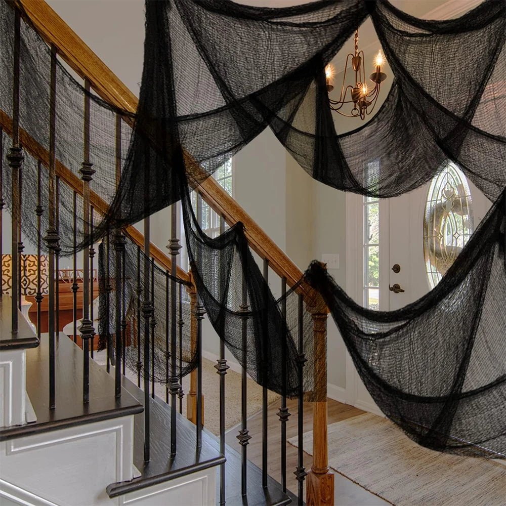 Creepy Halloween Cloth Decor - Halloween - Spider Webs & Gauze Decorations - Scribble Snacks