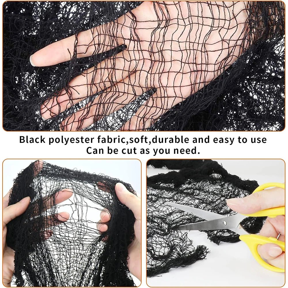 Creepy Halloween Cloth Decor - Halloween - Spider Webs & Gauze Decorations - Scribble Snacks