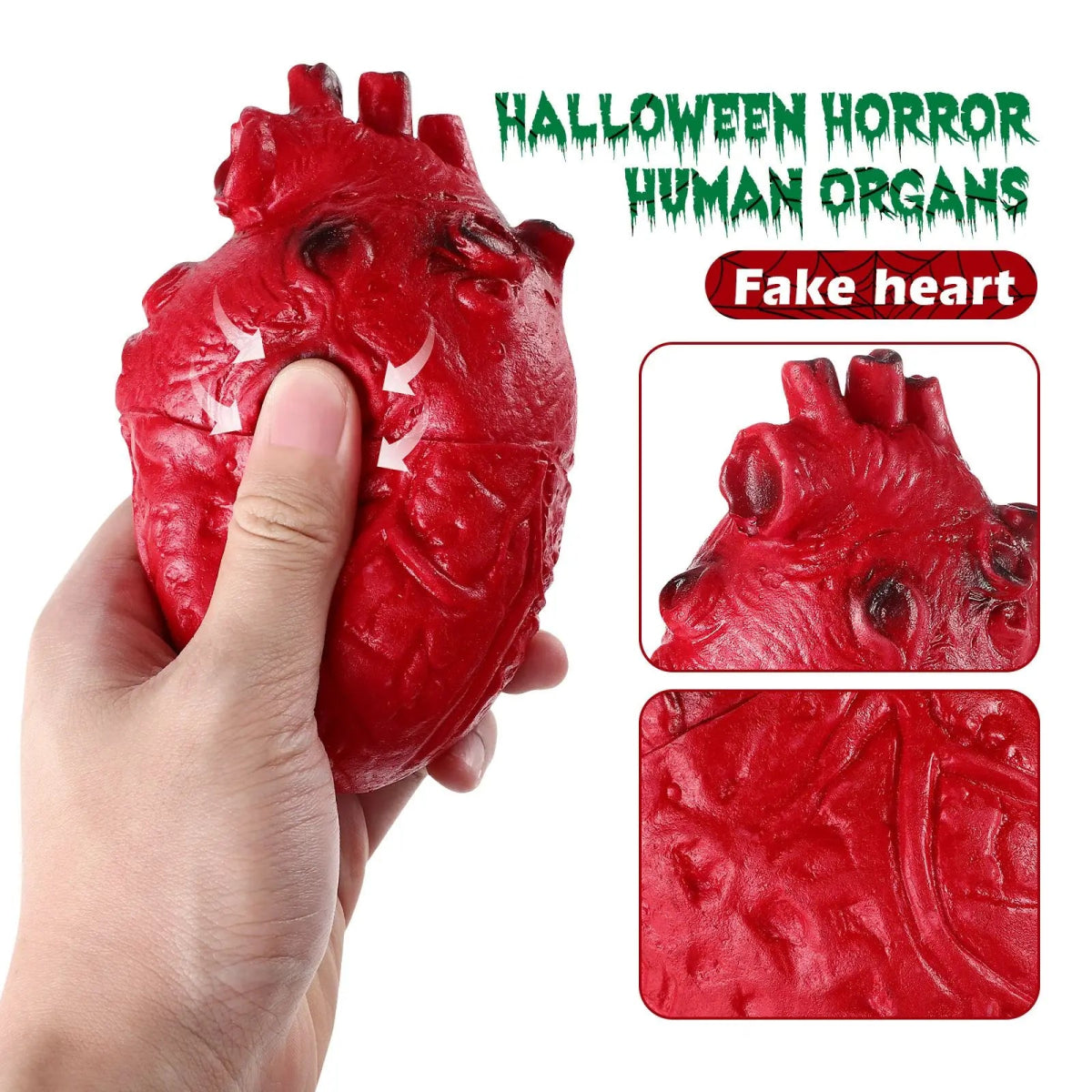 Creepy Halloween Heart Decor Prop - Halloween - Fake Blood & Joke Props - Scribble Snacks