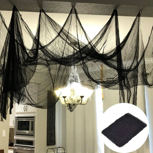 Creepy Halloween Spider Web Decor - Halloween - Spider Webs & Gauze Decorations - Scribble Snacks