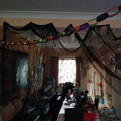 Creepy Halloween Spider Web Decor - Halloween - Spider Webs & Gauze Decorations - Scribble Snacks