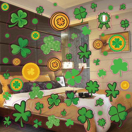 Cross - border Irish Window Sticker St. Patrick's Day Window Sticker Clover Glass Sticker - 0 - Scribble Snacks