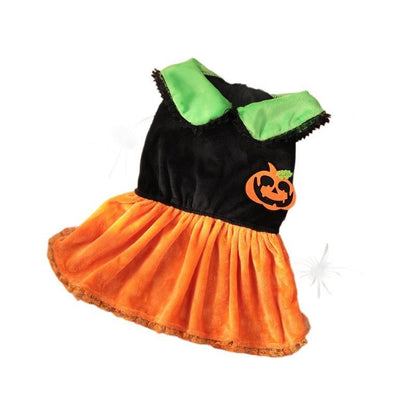 Cross - border New Arrival Pet Costume Halloween Classic Pumpkin Skirt Bichon Teddy Dog Cat Christmas Clothes - 0 - Scribble Snacks