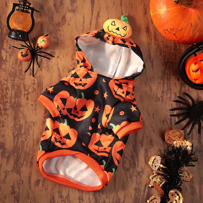 Cross - border New Arrival Pet Costume Halloween Classic Pumpkin Skirt Bichon Teddy Dog Cat Christmas Clothes - 0 - Scribble Snacks