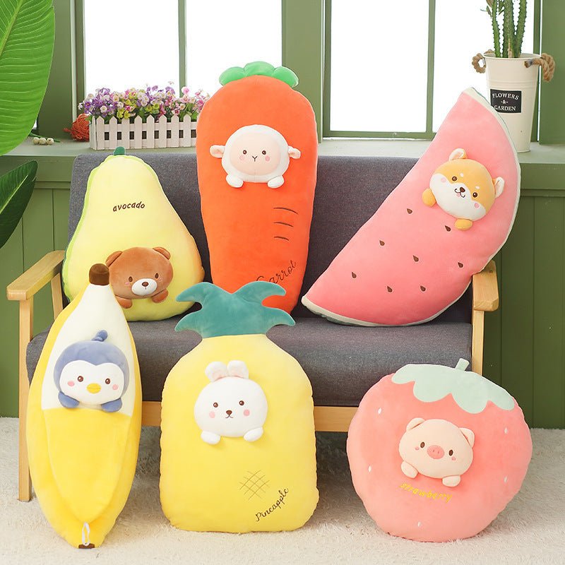 Cute Banana Pillow Carrot Doll Fruit Plush Toy - 0 - Scribble Snacks