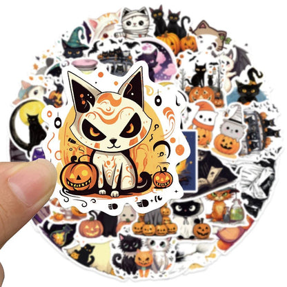 Cute Cat Snack Sticker Pack - Halloween - Stickers & Labels (including Scrapbooking, Wall Decals) - Scribble Snacks