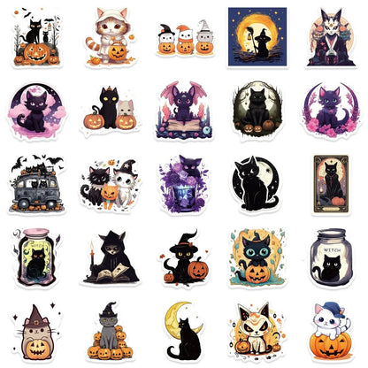 Cute Cat Snack Sticker Pack - Halloween - Stickers & Labels (including Scrapbooking, Wall Decals) - Scribble Snacks