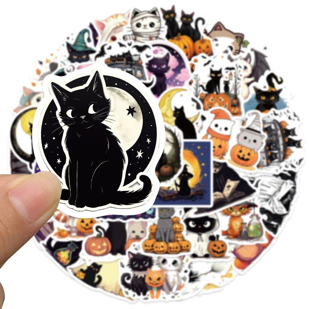 Cute Cat Snack Sticker Pack - Halloween - Stickers & Labels (including Scrapbooking, Wall Decals) - Scribble Snacks