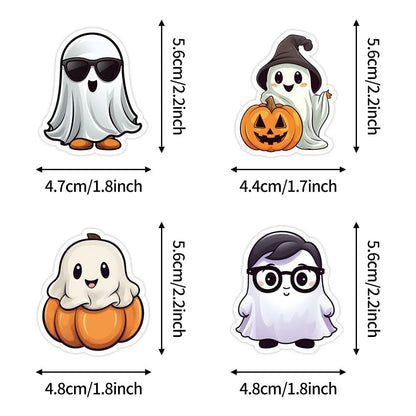 Cute Ghost Halloween Stickers Set - Halloween - Stickers & Labels (including Scrapbooking, Wall Decals) - Scribble Snacks